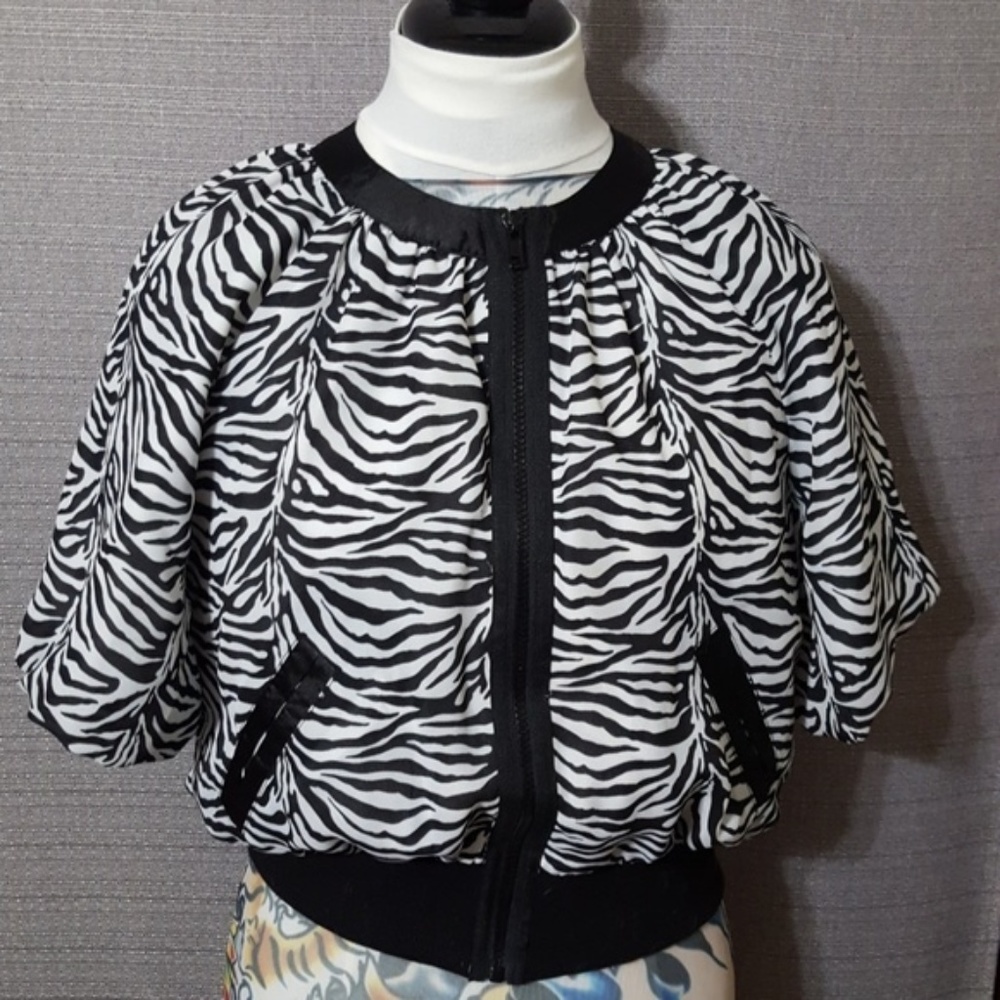 5/$25! Zebra Bomber Jacket